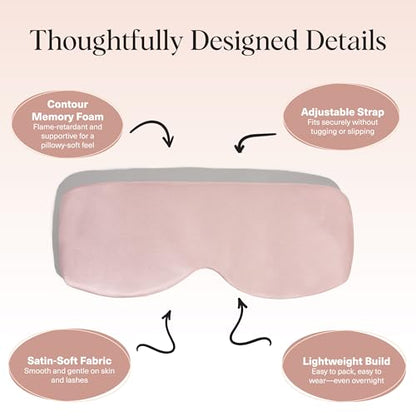 Kitsch Contour Pillow Eye Mask – Softer Than Silk Eye Masks for Sleep, Blindfold Sleep Masks for Women & Men, No Eye Pressure, Lightweight, Eye Care, Travel Essentials - Blush - color: Blush