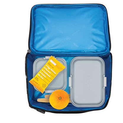 Packit, Box Lunch Freezable Dino Camo Charcoal - color: Dino Camo Charcoal