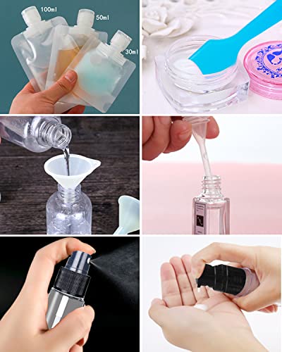 SEQUHITKU 17 Pack Travel Pouches for Toiletries,TSA Approved,Portable Containers,Stand Up Pouch,Refillable Travel Accessories for Shampoo Conditioner Lotion Soap Liquids (A-17pcs) - size: A-17pcs