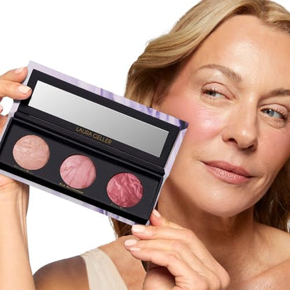 LAURA GELLER NEW YORK Geller's Greatest Better Than Ever 3-Piece Blush-n-Brighten Marbleized Blush Palette Trio - color: Geller's Greatest Better Than Ever Blush Trio