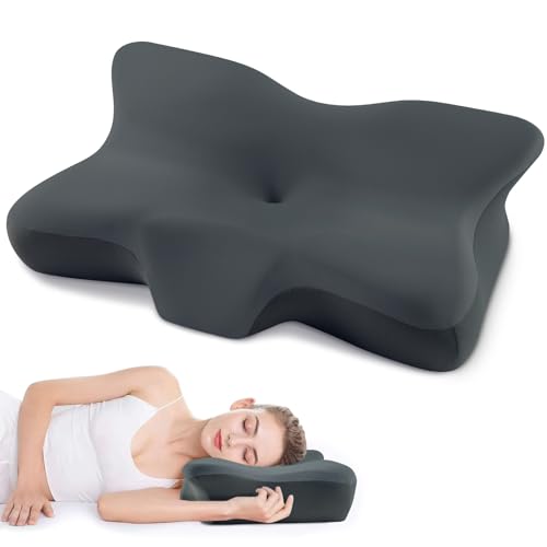 Cervical Neck Pillow, Ergonomic Side Sleeper Pillow for Neck Support, Cooling Memory Foam Pillows for Sleeping, Contour Orthopedic Bed Pillows for Side Back Stomach Sleepers - color: B0dqkm835t
