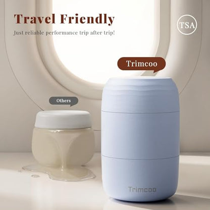 New Travel Toiletry Containers [Ultra Leakproof] TSA-Approved, PLA Hard Shell Jars with 5 Magnetic Labels, Wide Mouth Bottles for Lotion, Cleanser, Shampoo, Conditioner, Blue, 3 Pack, 2OZ - color: Blue, size: 2 oz / 60 ml