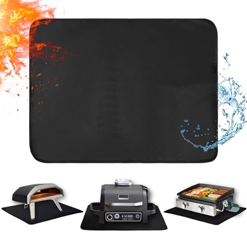25 x 19.5in Heat Resistant Grill Mats for Outdoor Grill to Protect Your Prep Table and Outdoor Grill Table - Fire Proof & Water Proof & Oil Proof BBQ Mat - Black (0.6mm) - color: Black, size: 25x19.5x0.02in