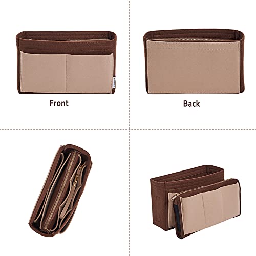 Vercord Felt Organizer Insert For Purse Handbag Tote Bag In Bag Inside Shaper Divider Neo Coffee & Beige Slender Medium - color: A Coffee & Beige, size: Slender Medium