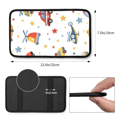 Cartoon Traffic Car Airplane Car Center Console Cover Universal Car Armrest Cover Waterproof Auto Armrest Seat Box Mat Protector Decor Car Center Console Cushion Pad for Most Vehicle SUV Truck Car