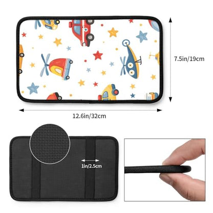 Cartoon Traffic Car Airplane Car Center Console Cover Universal Car Armrest Cover Waterproof Auto Armrest Seat Box Mat Protector Decor Car Center Console Cushion Pad for Most Vehicle SUV Truck Car