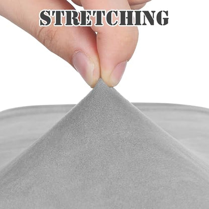 Ciieeo 2-Pack Universal Grey Velvet Sofa Armrest Covers Stretchy Armrest Protectors for Couch Furniture Machine Washable Slipcovers for Living Room and Office
