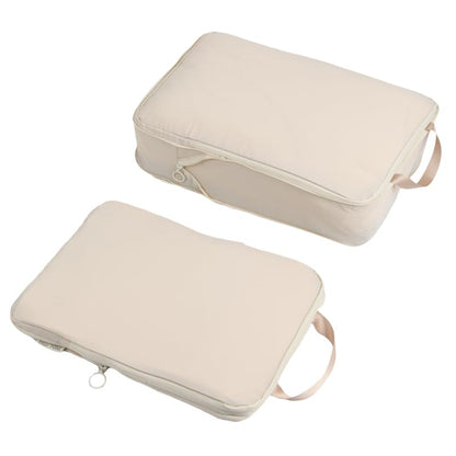 4 Set Compression Packing Cubes, Expandable Travel Organizer Bags, Water-Repellent Nylon, Space-Saving Luggage Set for Suitcase, Carry-on, Home Storage (4, Beige, Compression) - color: Beige