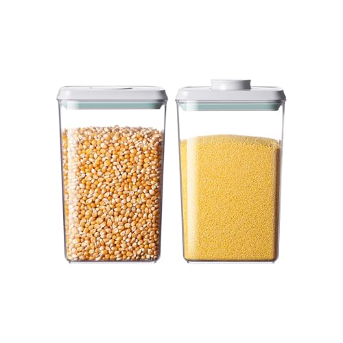 Food Storage Containers with Lids,2.9Qt 2Pcs Airtight Pop Food Storage Containers, BPA-Free Stackable Kitchen Pantry Organizers and Storage, One Button Opening Flour and Sugar Container Sets - color: 2.9qt * 2 Pcs