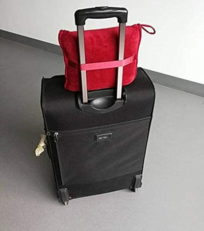 BlueHills Premium Soft Travel Blanket Pillow Airplane Blanket Packed in Soft Bag Pillowcase with Hand Luggage Belt and Backpack Clip Compact Large Long Flights Traveler Essentials Lightweight Red T001 - color: Red-1pk-t001