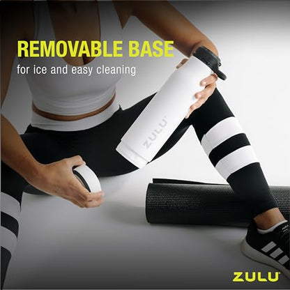 Zulu Ace 24oz Vacuum Insulated Stainless Steel Water Bottle with Chug Spout | Leak-Proof Locking Lid and Removable Base |Reusable Bottle for Cycling Sports Gym Travel Bicycle Bottle Cage | Yucca - color: Yucca