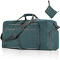 Vomgomfom 65L/85L/115L Foldable Travel Duffle Bag, Lightweight Checked Luggage with Shoe Compartment, Water-Resistant Weekender Overnight Bag for Men & Women - color: F Green, size: 65L