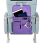SO~MINE Airplane Pocket Organizer | Tray Table Cover | In Flight Seat Back Organizer Bag | Commuter Essential Travel Bag | Media Pouch For Flying | Travel Gift | Attaches To Luggage - color: Purple