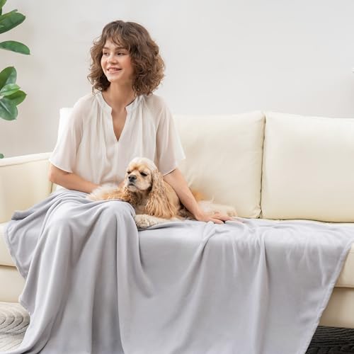 Berkshire Blanket Microfleece Throw Size Bed Throw Blanket Chateau Gray, Lightweight Soft Breathable Plush Micro Fleece Throw Blanket for Travel, Bed and Couch, 50x60 Inches - color: Chateau Gray, size: Throw/Throw XL