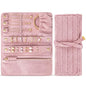 Tondiamo 1 Pcs Velvet Jewelry Roll Luxury Travel Jewelry Case for Ring Necklace Earring Bracelet Storage Bag Women Bridesmaid Gift (Pink) - color: Pink