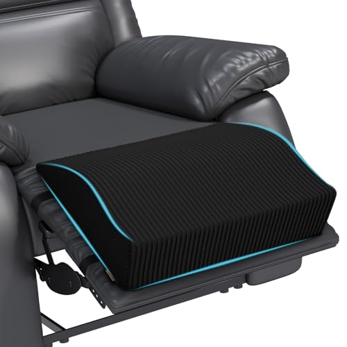 idee-home Recliner Leg Rest Cushion, Recliner Footrest Extender Pillow with Removable Corduroy Cover, Multi Purpose Ergonomic Foot Pillow Back & Lumbar Support Cushion for Bed Sofa Couch, Black - color: Black, size: 20 X 17 X 5 In