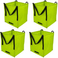 DURASACK Heavy Duty Storage Tote Bag 22-Gallon Rugged Woven Polypropylene Moving Bag, Reusable Self-Standing Design, Holds up to 500 Pounds, Pack of 4, Lime Green - color: Lime Green, size: Pack of 4
