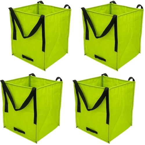 DURASACK Heavy Duty Storage Tote Bag 22-Gallon Rugged Woven Polypropylene Moving Bag, Reusable Self-Standing Design, Holds up to 500 Pounds, Pack of 4, Lime Green - color: Lime Green, size: Pack of 4