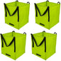 DURASACK Heavy Duty Storage Tote Bag 22-Gallon Rugged Woven Polypropylene Moving Bag, Reusable Self-Standing Design, Holds up to 500 Pounds, Pack of 4, Lime Green - color: Lime Green, size: Pack of 4