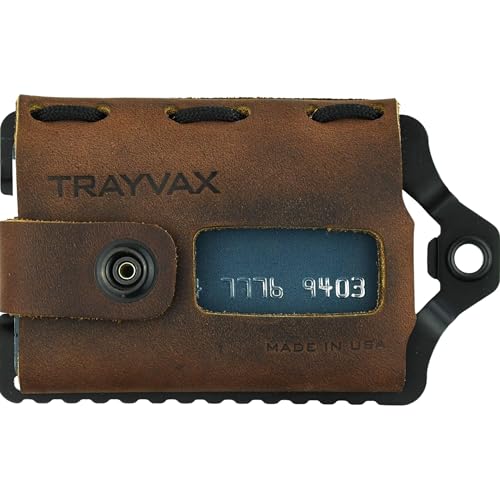 Trayvax Element Wallet, RFID Front Pocket Credit Card Holder with Money Clip, Minimalist Slim Leather Metal Wallet for Men and Women - color: Black | Mississippi Mud