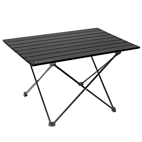 ROCK CLOUD Portable Camping Table Ultralight Aluminum Camp Table Folding Beach Table for Camping Hiking Backpacking Outdoor Picnic, Size L - color: Black, size: Large