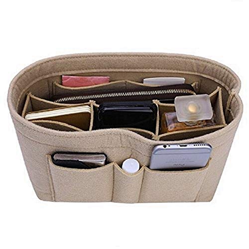 ZTUJO Purse Organizer Insert, Felt Bag Organizer For Handbag Purse Organizer,13 Colors, 6 Size (Medium, Beige) - color: Beige, size: Medium