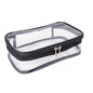 Portable Zippered Transparent Vinyl Travel Cosmetic Bag Clear PVC Makeup Kits Organizer Utility Pouch See Through Plastic TSA Approved Toiletry Carry Pouch - color: Clear