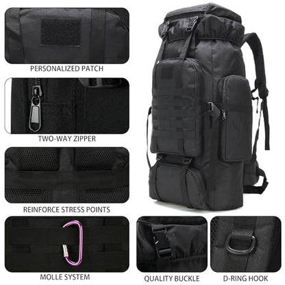Hiking Backpack for Men 70L/100L Camping Backpack Military Rucksack Molle 3 Days Assault Pack for Climbing | Camping Backpack - color: 70l-black