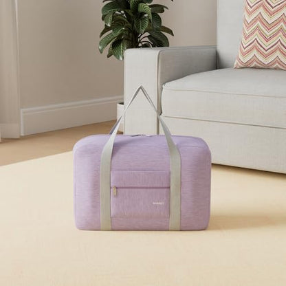 For Spirit Airlines Personal Item Bag Foldable Travel Duffel Bag Tote Carry on Luggage Duffle Overnight for Women and Men - color: 1112-Thick Series Purple-1