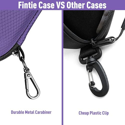 FINTIE Sunglasses Case, Hard EVA Shell Shockproof Sport Glasses Case with Metal Carabiner Travel Zipper Eyeglasses Holder - color: Voilet