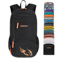 FENGDONG 35L Lightweight Foldable Waterproof Packable Travel Small Hiking Backpack Daypack for men women - color: Black Orange