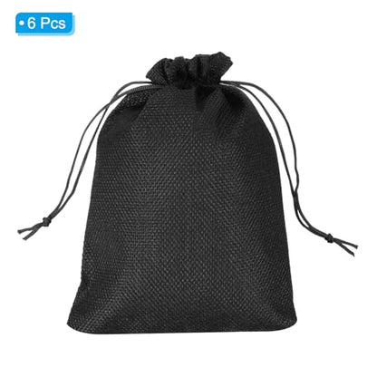 PATIKIL 8"x6" Coin Sacks Bag, 6Pcs Bank Deposit Change Transit Bags with Drawstring Canvas Gift Sacks, Black - color: Black, size: 8"x6"