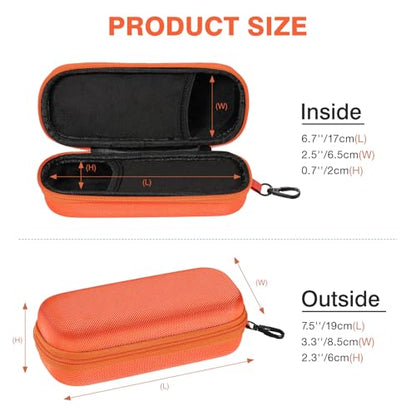 MoKo Double Eyeglass Case, Hard Shell Dual Glasses Case, Travel Sunglass Organizer with Zipper, Eyeglasses Storage Box - color: Orange-rectangular