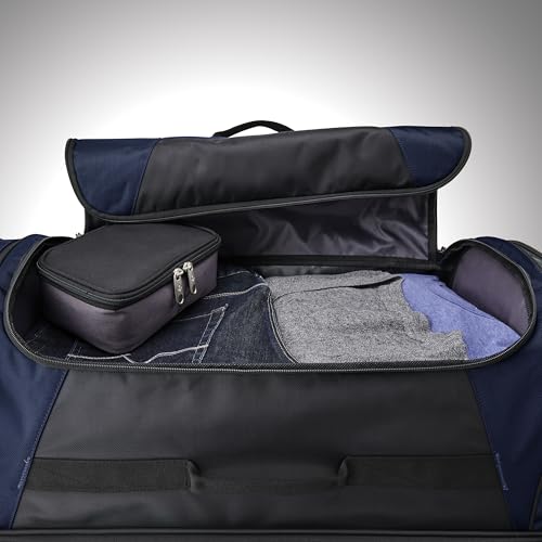 Samsonite Andante 2 Wheeled Duffel Bag – 32-Inch Durable Rolling Luggage with Inline Skate Wheels, Push-Button Handle & Spacious Compartments – Travel-Friendly and Lightweight- Navy/Black - color: Navy/Black, size: 32-Inch
