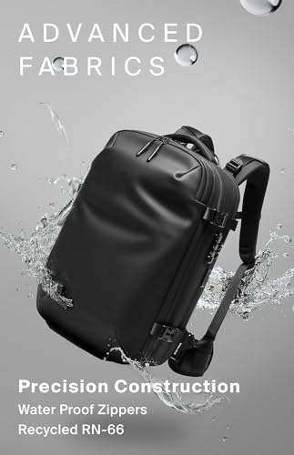 Black Voyage Vortex Vacuum Seal Travel Backpack 60L Expandable Air Compression System Water Resistant TSA Lock Carry-On Suitcase Luggage Black Zephyr Essential Series - Vacuum Pump Included