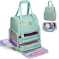 Nail Bag Organizer Case Backpack, Nail Bag Holds 80 Bottles (15ml-0.5 fl.oz) and Nail Lamp, Nail Polish Case with 2 nail polish Bag, Portable Travel Backpack for Nail Tech Supplies Manicure Tools - color: Green