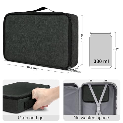 Bukere Travel Sunglasses Organizer Case, Adjustable Slot For Multiple Pairs, Portable Eyeglasses Storage Box for Men Women - color: Darkgrey, style: 7 Slots