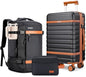 Luggage Sets 3 Piece with Spinner Wheels, Lightweight PC Hardside Suitcase with TSA Lock & YKK Zippers, 20 Inch Carry On Luggage with Travel Bag for Men and Women, Black - color: Black, size: 3 Piece Set (20inch)