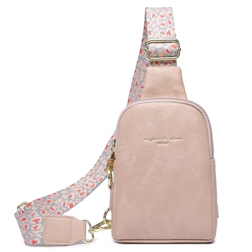 Haytijoe Small Anti Theft Crossbody Bag for Women Faux Leather Lightweight Sling Bags RFID Blocking Fanny Pack for Travel - color: Light Pink