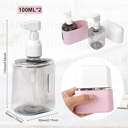 Yamadura Travel bottles for Toiletries, TSA Approved Travel Containers, Refillable, Portable, Spray Bottles and Pump Bottles with Labels for Creams, Perfumes and Shampoos (Pink) - color: Pink