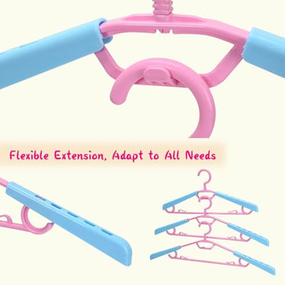6-Pack Heavy Duty Plastic Extra-Wide Arm 15"-23" Suits Clothes Hangers with Swivel Hooks,Perfect for Coat,Jacket,Dress,Shirt,Trousers or Closet Space Saving,Pink - color: Pink+light Blue