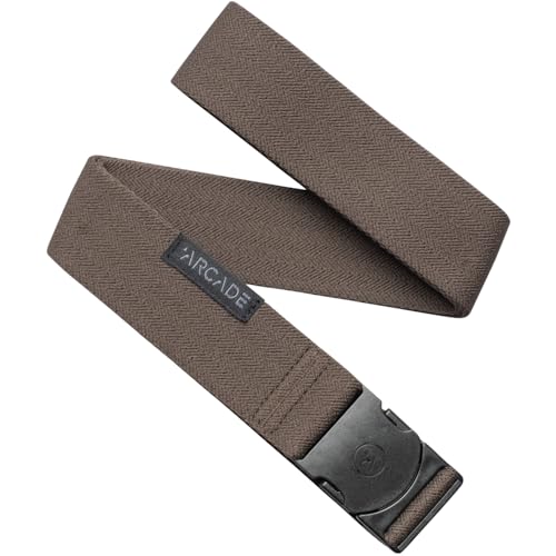 Arcade The Original Unisex Adventure Belt, Heavy Duty Elastic Webbing, Non-Metal Travel Friendly Buckle - color: Medium Brown
