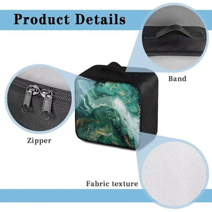 Empty First Aid Bag Green Marble Print Hummingbird Floral First Responder Case for Emergency Teams and Family Use Includes Modular Inserts Wear Resistant Zippers Breathable Back Panel - color: Green Marble Print