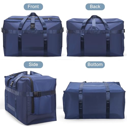 80L Foldable Travel Duffle Bag for Men and Women - Large Collapsible Duffel Bag - Waterproof Overnight Weekender Bag for Travel, Moving