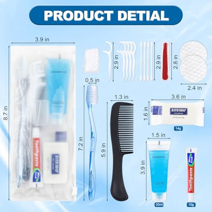 Basic Toiletry Kits, Individually Packed, Personal Hygiene Kit Bulk Homeless Care Package Supplies Travel Size Toiletry Kit for Men Women Charity Reusable Toiletry Bag (Pack of 10) - size: Pack of 10