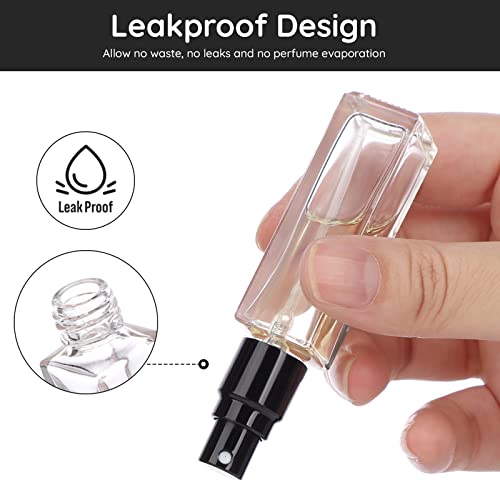 Segbeauty Mini Perfume Spray Bottles, 5 Set of 10ML Clear Glass Travel Perfume Atomizer Refillable, Empty Tiny Sprayer Fragrance Scent Sample Spray Containers Cosmetics Essential Oil Dispensing Bottle - color: Clear-black, style: Mini Bottles
