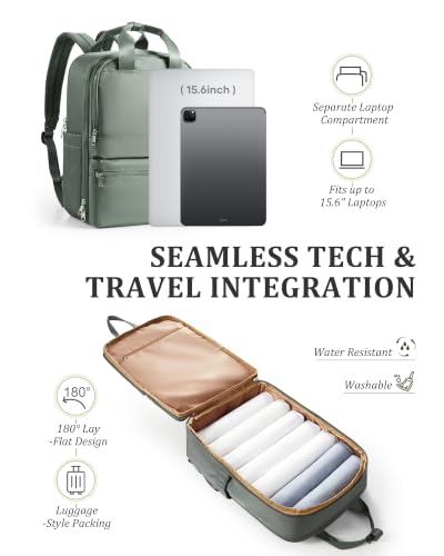 wepadre Small Travel Backpack for Women Men Personal Item Travel Bag Carry on Backpack for Travel Carry on Luggage - color: Olive Green