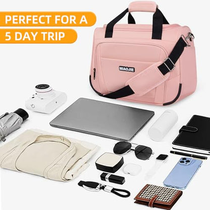 Underseat Carry On Luggage - Lightweight Travel Tote Weekender Bag Overnight Duffle for Travel, Personal Item - Pink-16Inch - color: Pink, size: 16IN