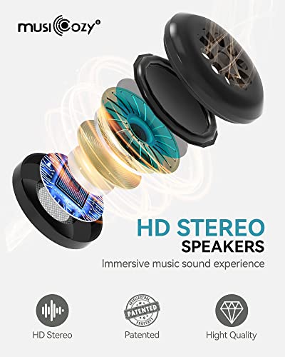 MUSICOZY Sleep Headphones 3D Bluetooth 5.4 Headband Sleep Mask, Wireless Sleeping Headphones Music Earbuds Eye Mask for Side Sleepers Travel with Speakers Cool Gadgets Gifts - color: Blue