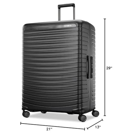 Samsonite Framelock Max Hardside Luggage with Spinner Wheels, Lightweight zipper-less (Asphalt Black, Large Spinner) - color: Black, size: Large Spinner